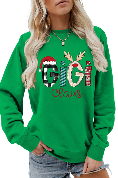 Women's Gigi Claus Loose Long Sleeve Casual Sweatshirt