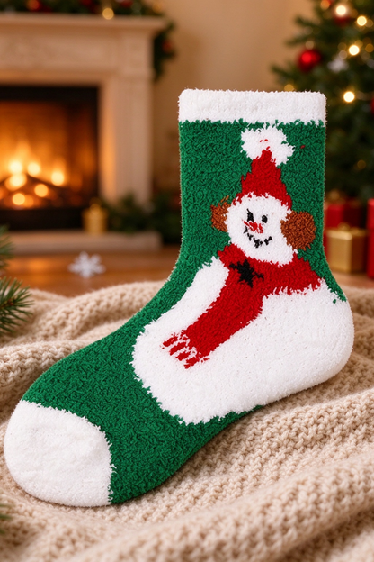 Women's Christmas Coral Fleece Santa Warm Thick Socks