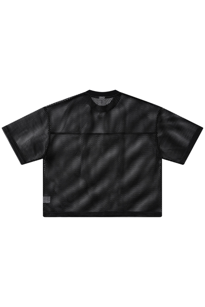 Men's Summer Boxy Mesh Cropped Football Streetwear T-Shirt