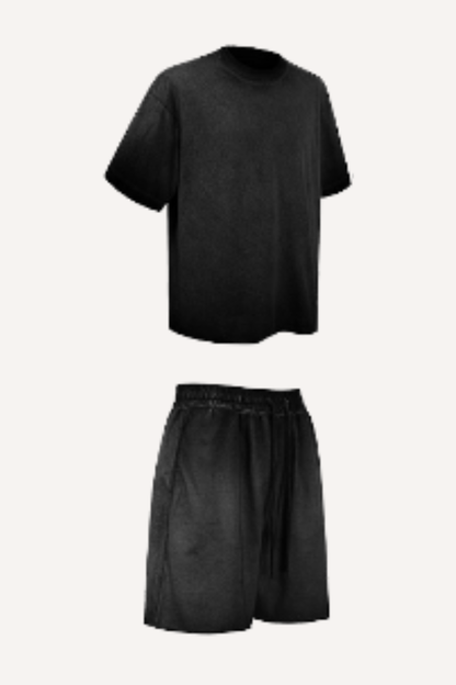 Men's 2026 Summer Washed Vintage Tee & Shorts Set
