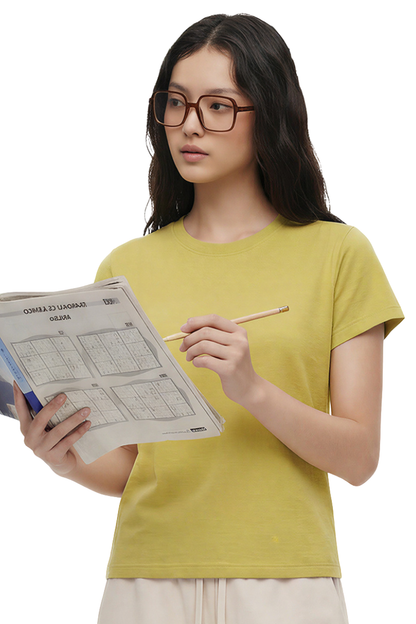 Women's Cotton Athletic Solid Minimalist T-shirt