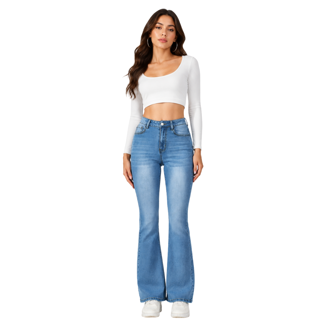 Women's High Waist Slim Stretch Flare Jeans