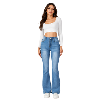 Women's High Waist Slim Stretch Flare Jeans