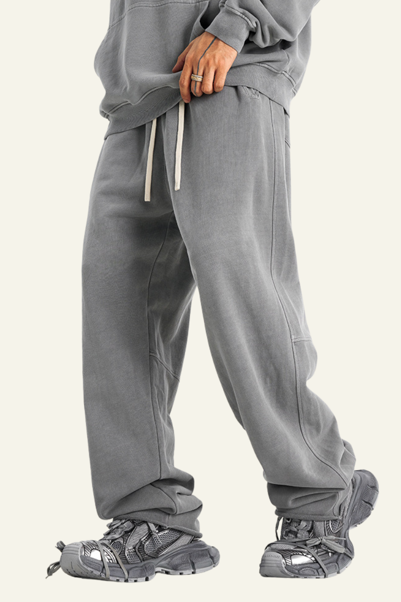 Men's Heavyweight Washed Cotton Athletic Wear Pants