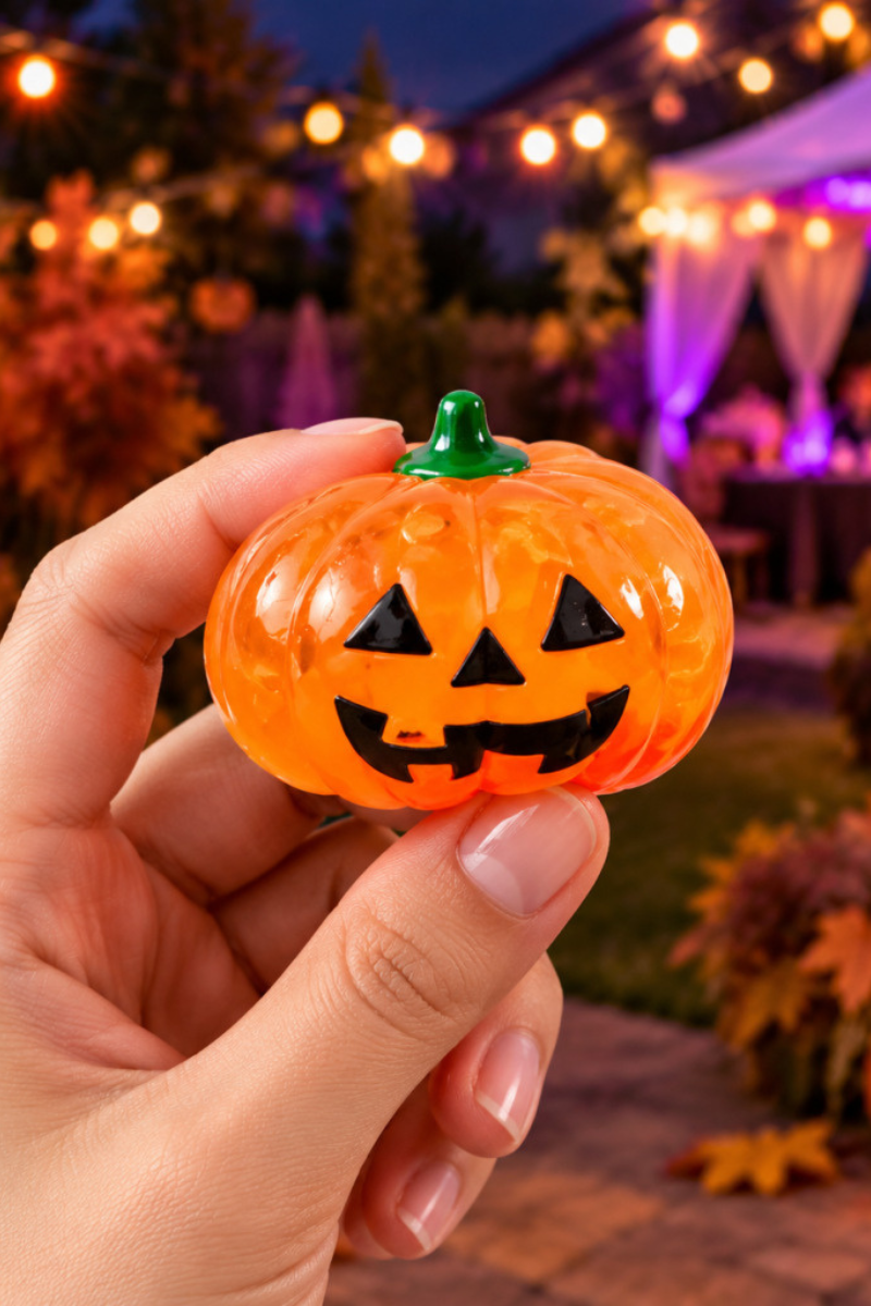 Unisex Fall Halloween Stretchy Gel Pumpkin Squishy Toy