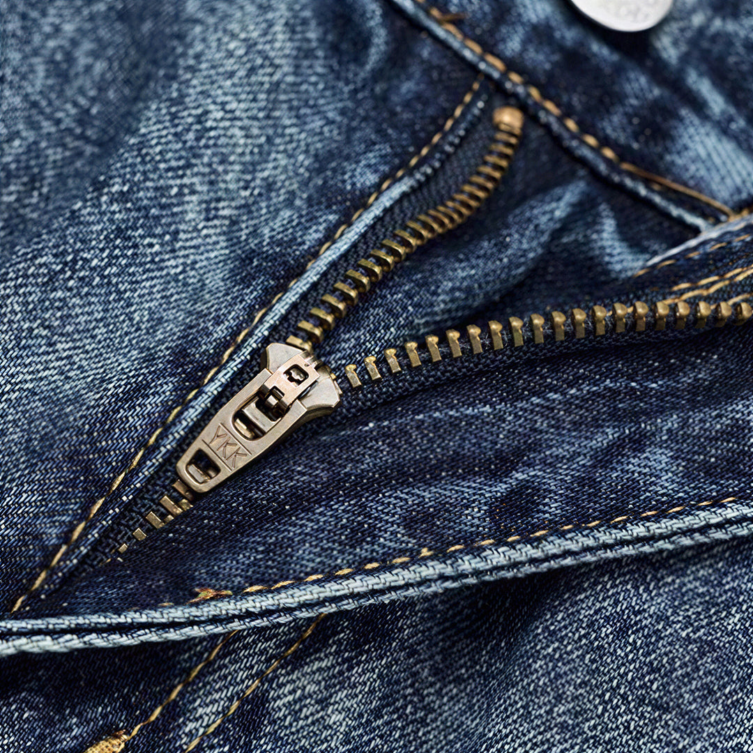 Men's Spring Gradient Blue Cat Whisker Wide-Leg Denim Jeans