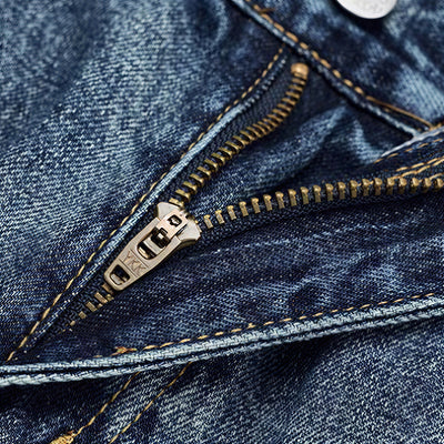 Men's Spring Gradient Blue Cat Whisker Wide-Leg Denim Jeans