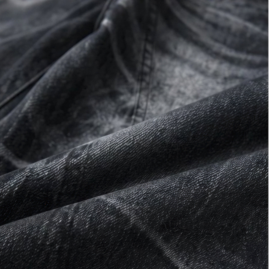 Men's Spring Gradient Butterfly Rivet Wide-Leg Denim Jeans