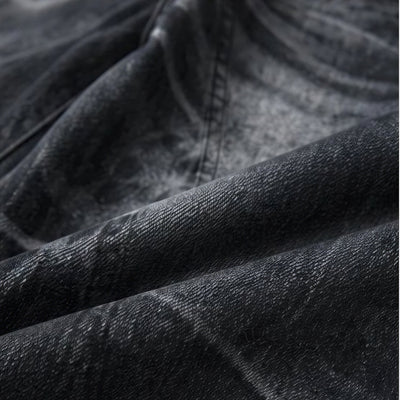 Men's Spring Gradient Butterfly Rivet Wide-Leg Denim Jeans
