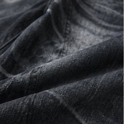 Men's Spring Gradient Butterfly Rivet Wide-Leg Denim Jeans