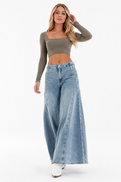 Women's High Waist Wide Leg Jeans