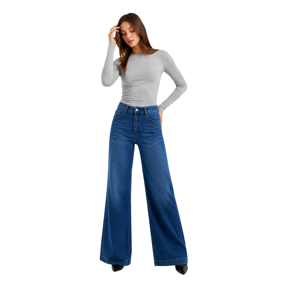 Women's High Waist Wide Leg Flare Jeans