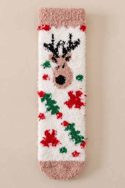 Unisex Winter Christmas Coral Fleece Warm Sleep Mid Socks