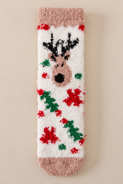 Unisex Winter Christmas Coral Fleece Warm Sleep Mid Socks