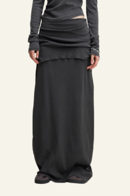Women's Ruched Slim Fit Maxi Skirt.