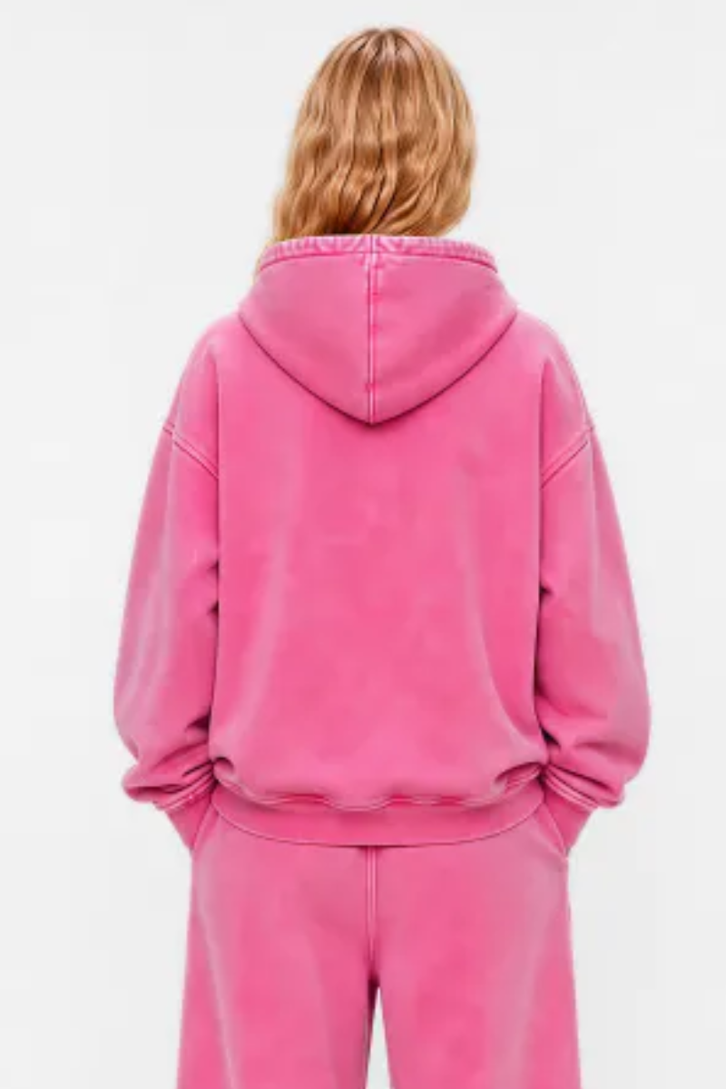 Women Fall 100% Cotton Wax Washed Vintage Pocket Hoodie
