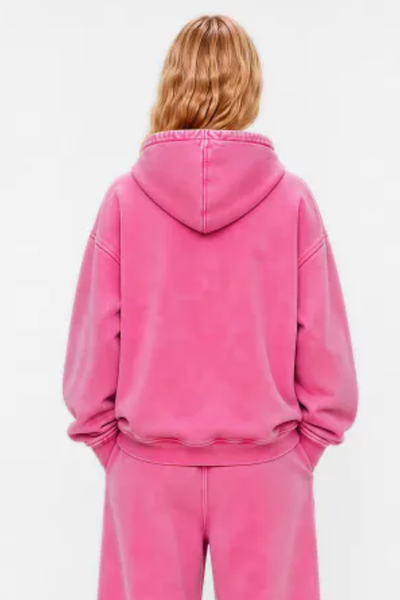 Women Fall 100% Cotton Wax Washed Vintage Pocket Hoodie