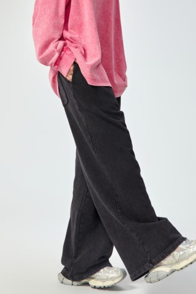 Women All Season Vintage Wax Washed Loose Sweatpants