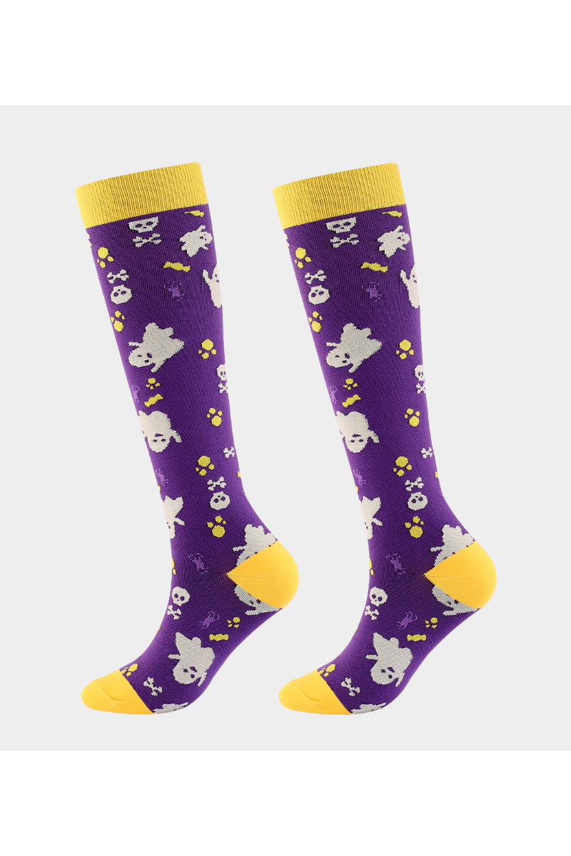 Unisex Fall Halloween Cushioned Knee High Compression Socks