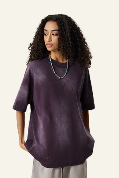 Women's Streetwear Vintage Gradient Cotton T-shirt