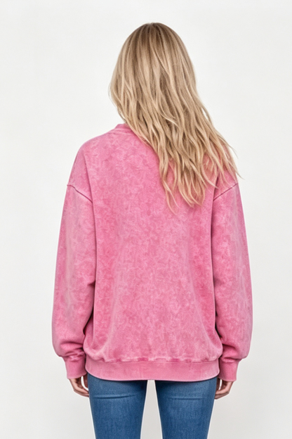 Women Fall Washed Vintage Drop Shoulder Sweatshirt