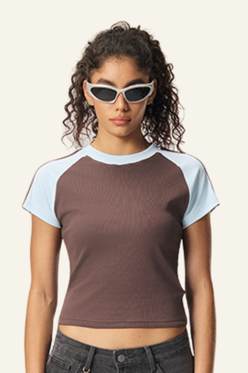 Women's Vintage Color Block Slim T-shirt