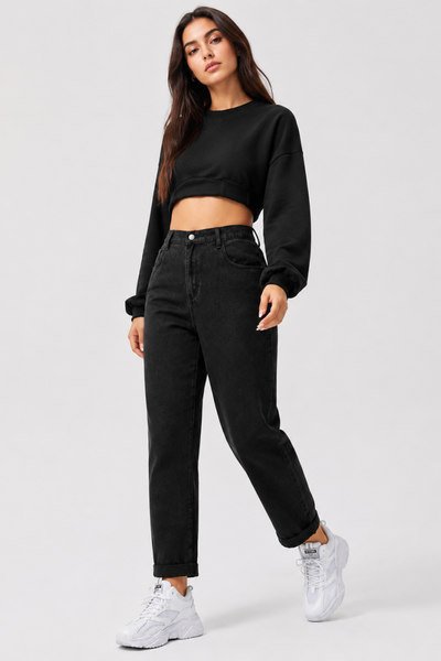 Women's Plus Size High Waist Stretch Straight Leg Jeans