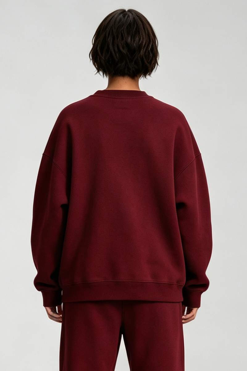 Women's Fall Winter Fleece-Lined Loose Crewneck Sweatshirt