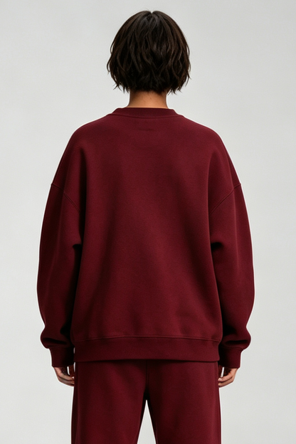 Women's Fall Winter Fleece-Lined Loose Crewneck Sweatshirt
