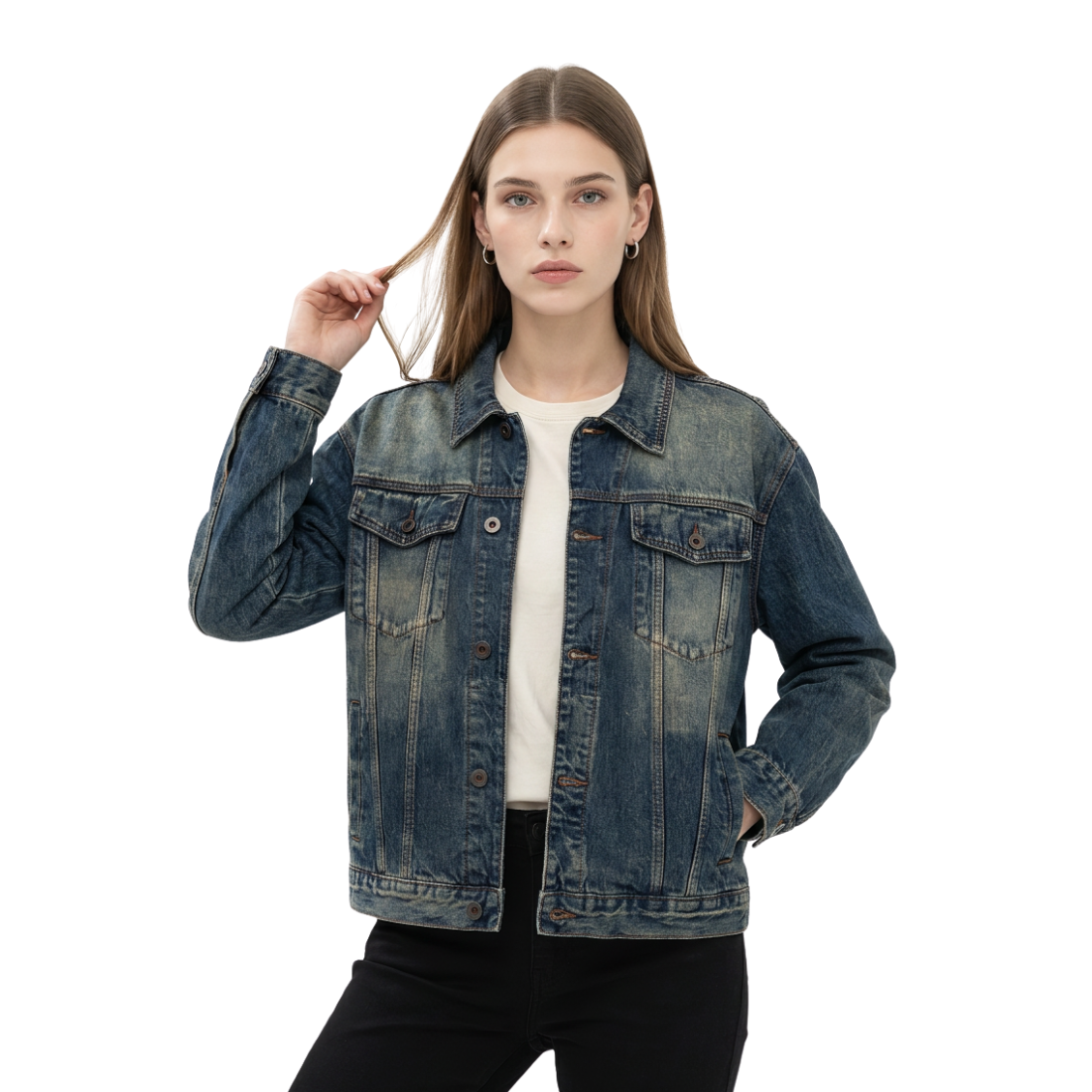 Women's Vintage Wash Denim Jacket