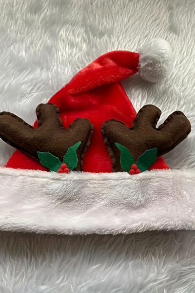 Unisex Christmas Plush Reindeer Antler Leaf Hat