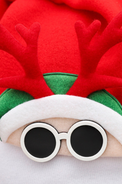 Unisex Christmas Antler Snowflake Decor Red Party Hat