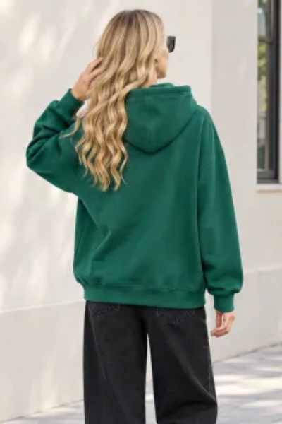 Women Fall Clothing Warm Kangaroo Pocket Casual Hoodie