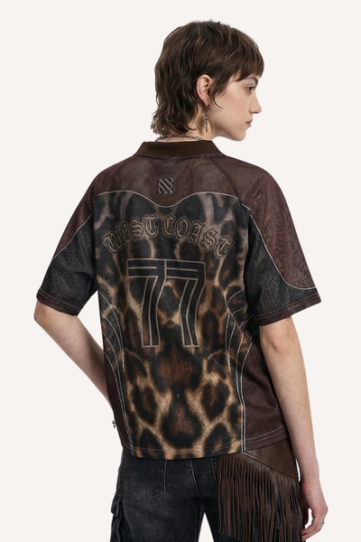 Men's Summer West Coast Leopard Mesh Tee