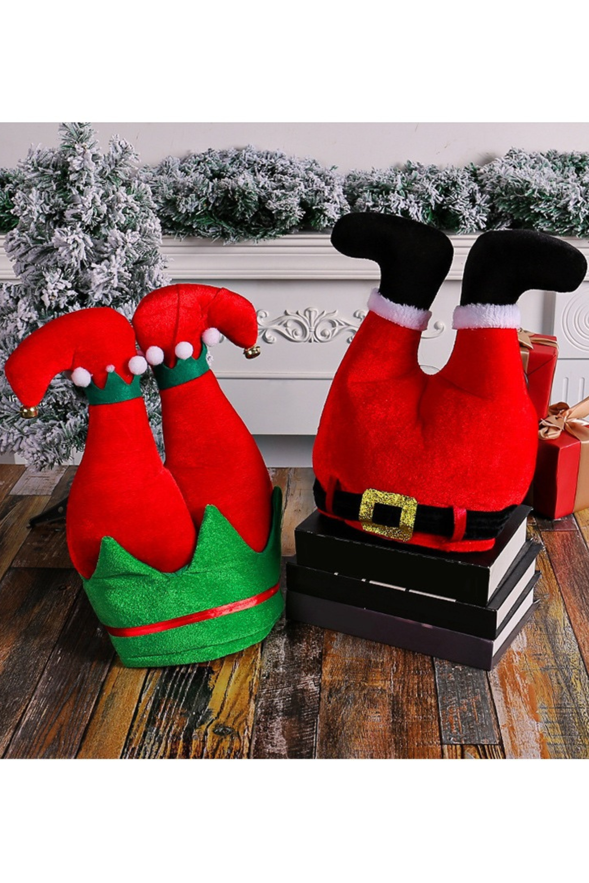 Christmas Elf Legs Novelty Hat Funny Party Costume Headwear