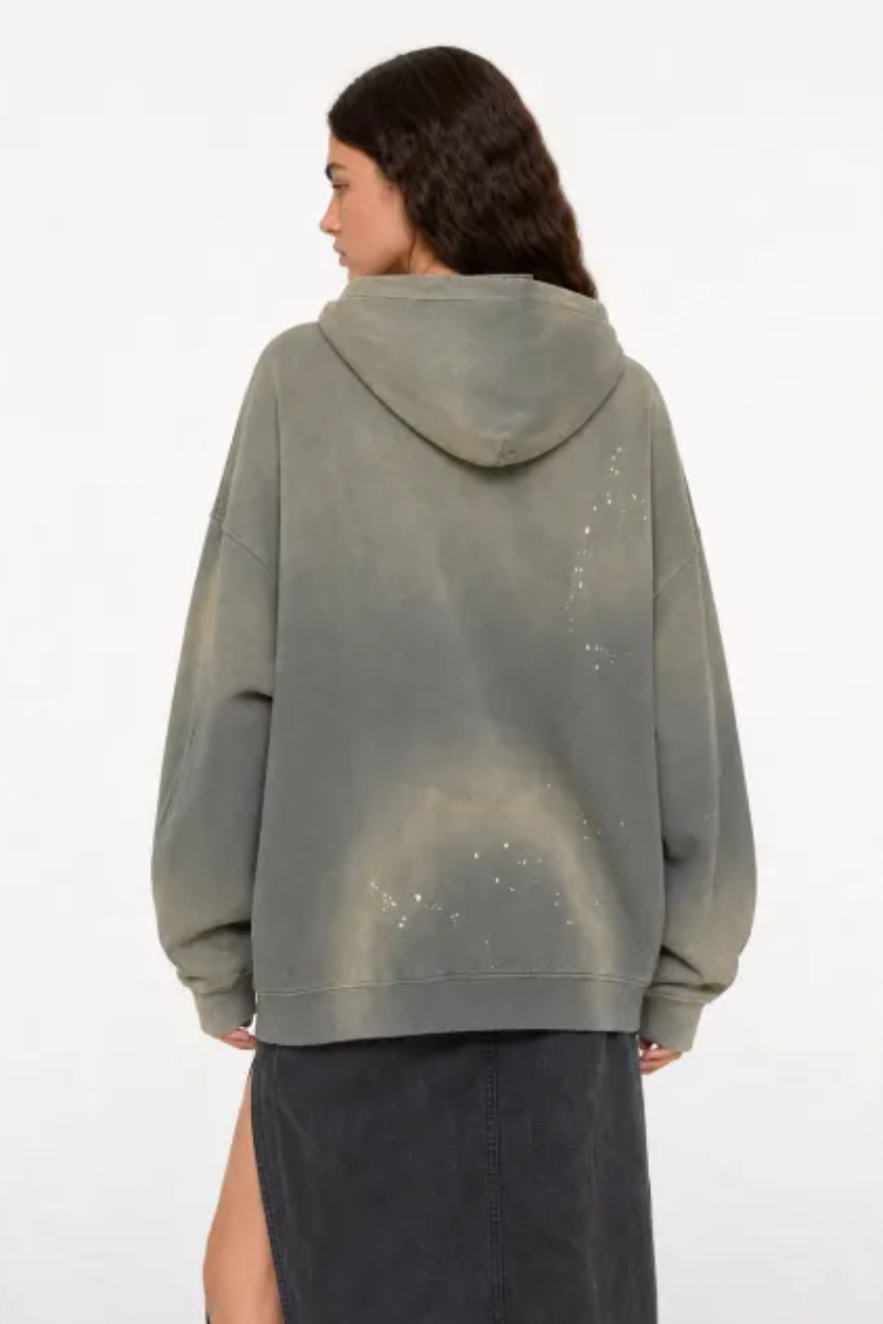 Women's Fall Splatter-Wash Distressed Pullover Hoodie