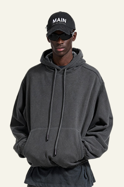 Men's Streetwear Fleece-lined Front Pocket Hoodie
