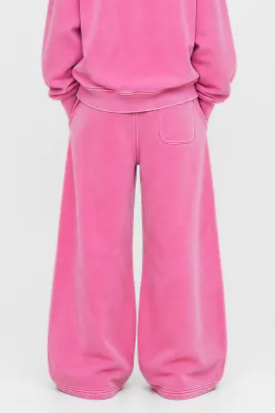 Women Fall 400G Cotton Washed Drawstring Flare Sweatpants