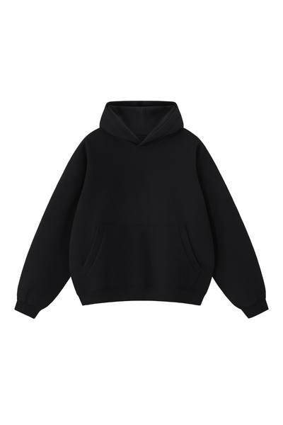 Men Fall Clothing Relaxed Boxy Fleece Pocket Ribbed Hoodie
