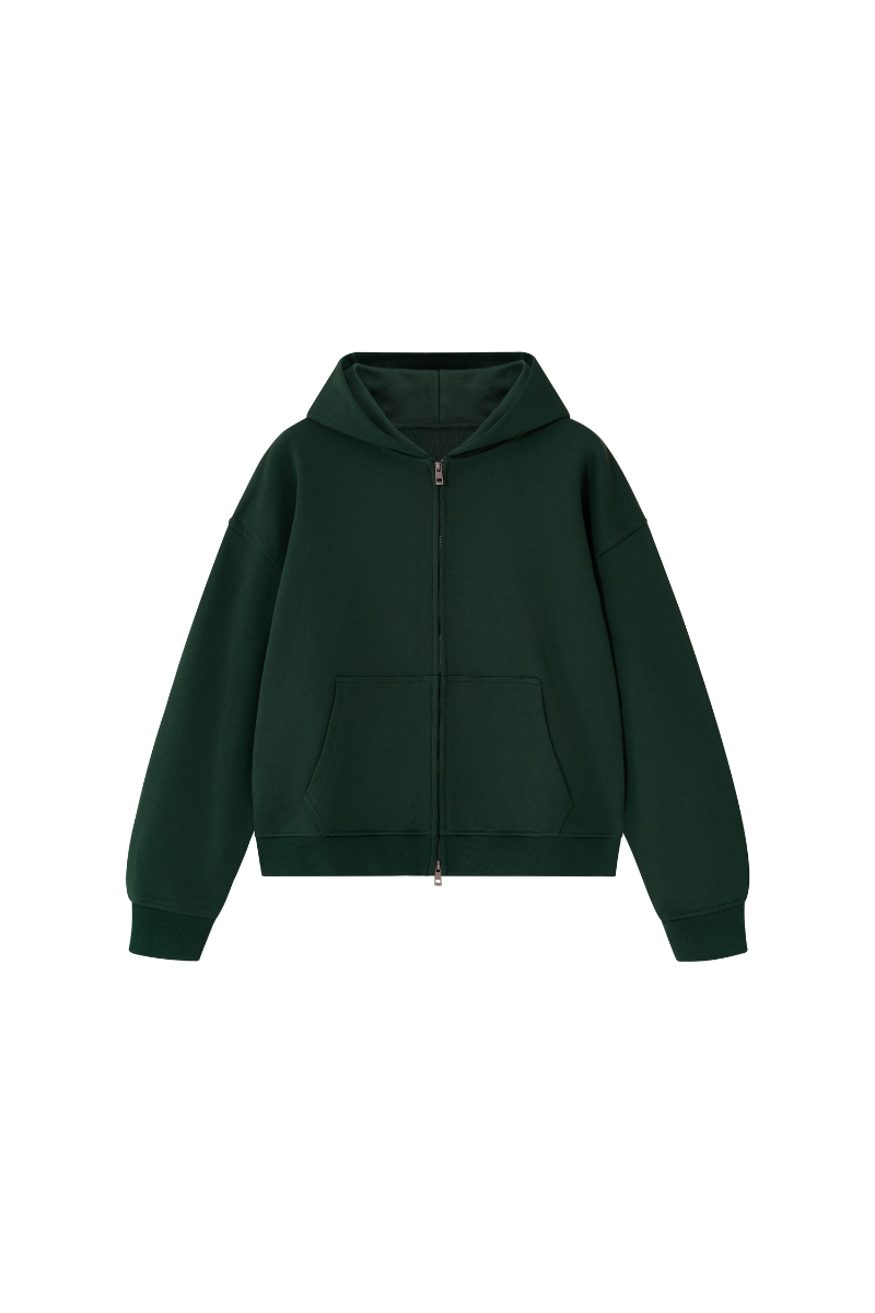 Men Fall Clothing Heavy Terry Double-Zip Pocket Hoodie