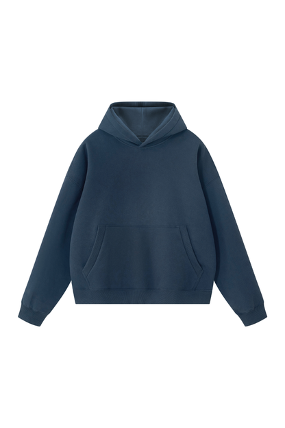 Women Fall Clothing Loose Boxy Fleece Pocket Ribbed Hoodie
