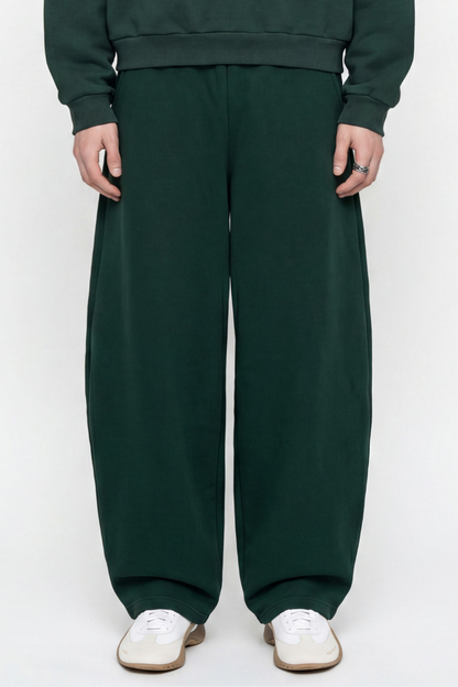 Unisex Fall Clothing Fleece Lined Curved Wide Leg Pants