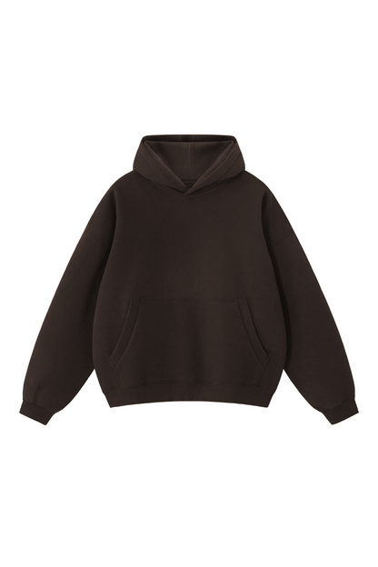 Unisex Fall Clothing Boxy Ribbed Pocket Warm Fleece Hoodie