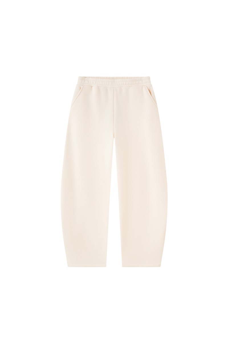 Unisex Fall Clothing Fleece Lined Curved Wide Leg Pants