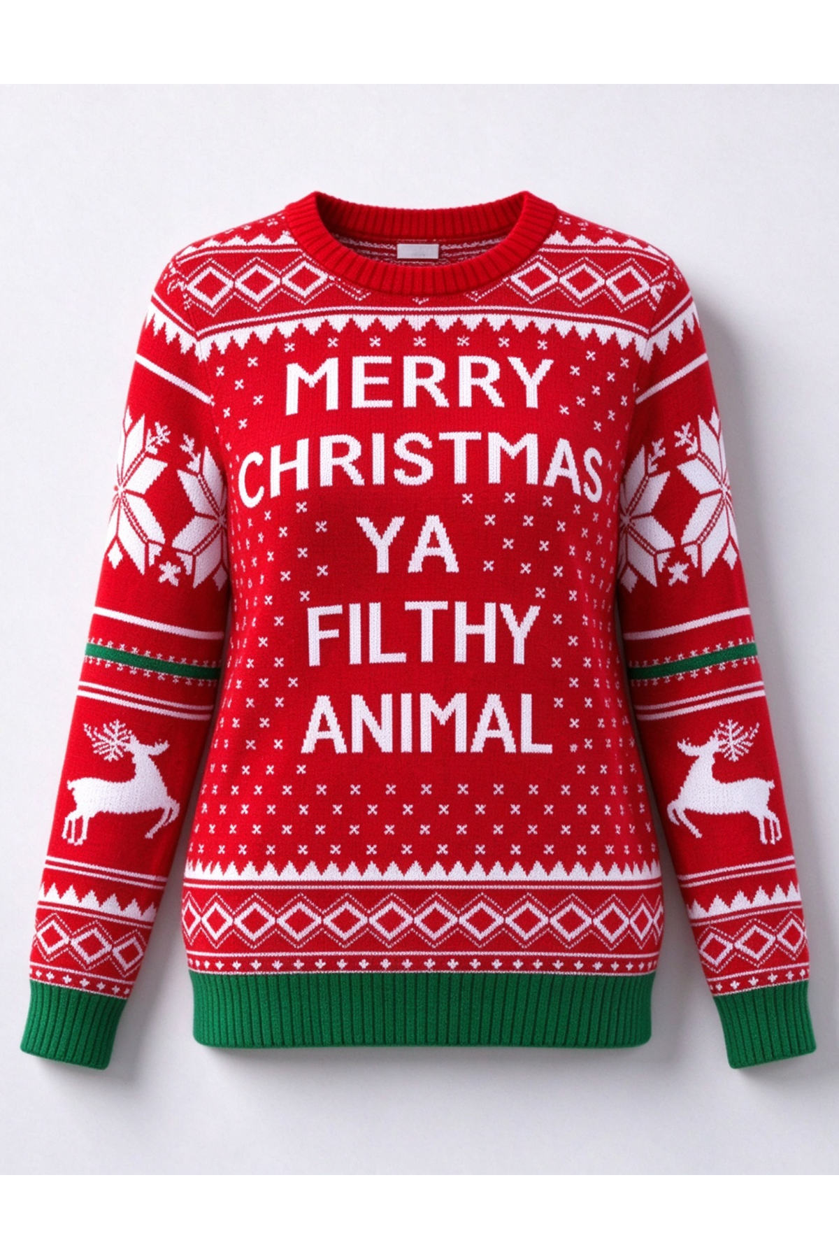 Women's Fall Christmas Red AOP Snowflake Knit Sweater