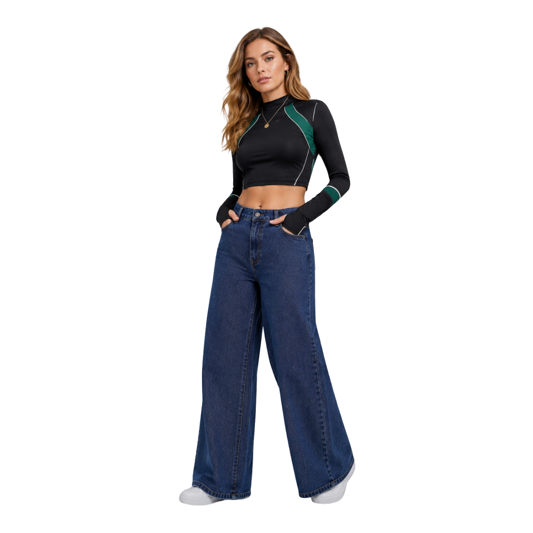 Women's High Waist Heavyweight Wide Leg Jeans