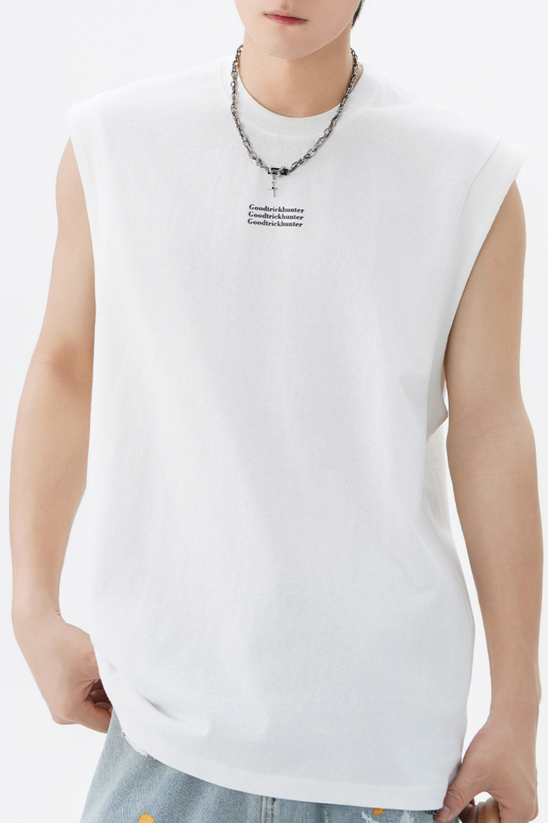 Men's Summer Cotton Letter Print Muscle Tank
