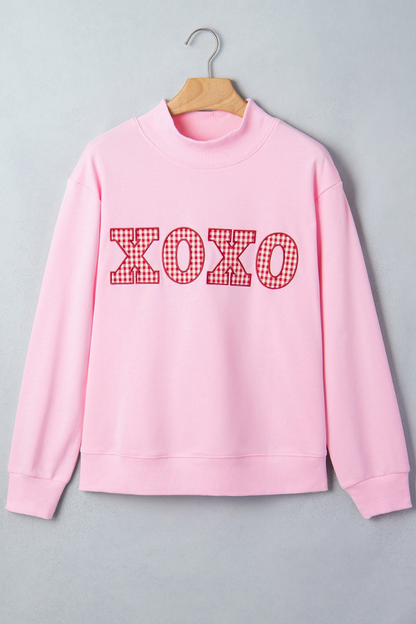 Women's Valentine Letter Print Crew Neck Loose Sweatshirt