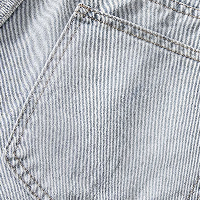 Men's Summer Light Wash Splash Ink Drawstring Denim Shorts