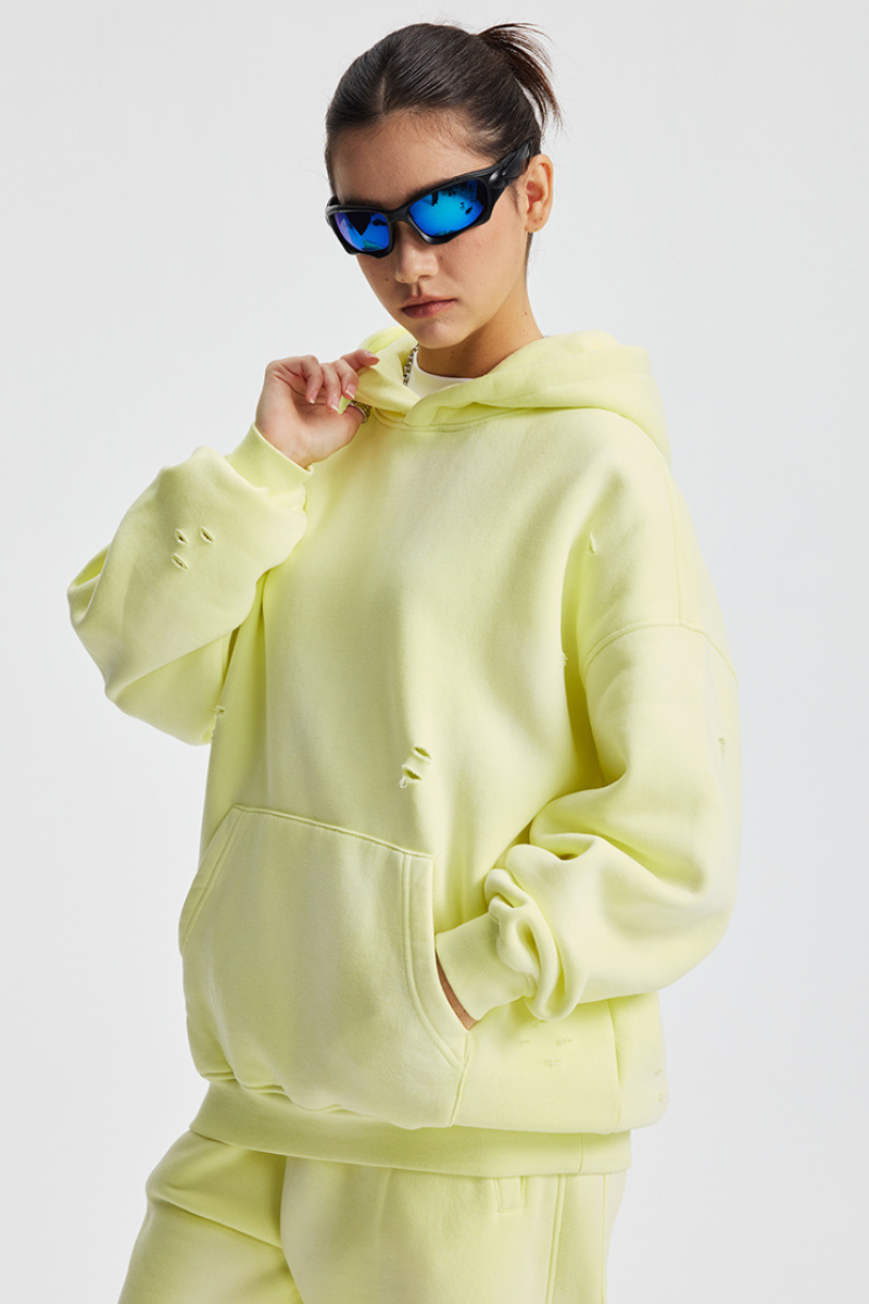 Women's Streetwear Washed 360G Heavyweight Cut Hoodie